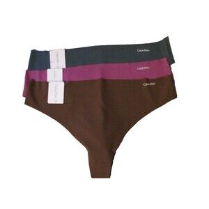 Calvin Klein Invisibles Womens Thong Underwear 3 Pack XL Seamless Stretch D3428